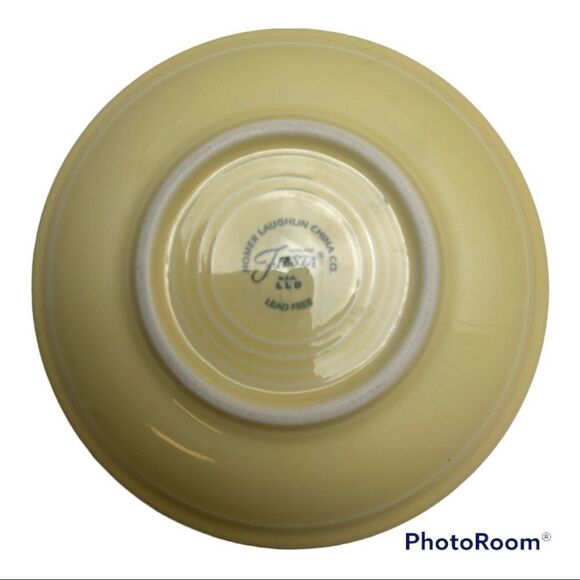 Homer Laughlin Fiesta Ware YELLOW Flat Tea Coffee Cup and Saucer Set Lot - Picture 9 of 11